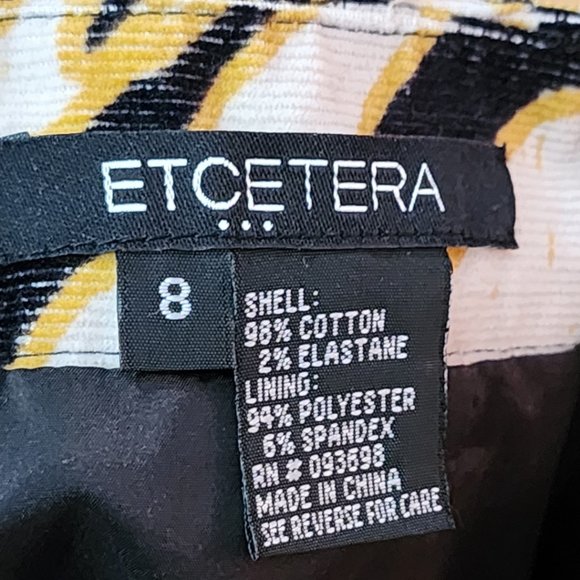 Etcetera Tiger Print Fine Tooth Corduroy Mini Skirt - Picture 3 of 3